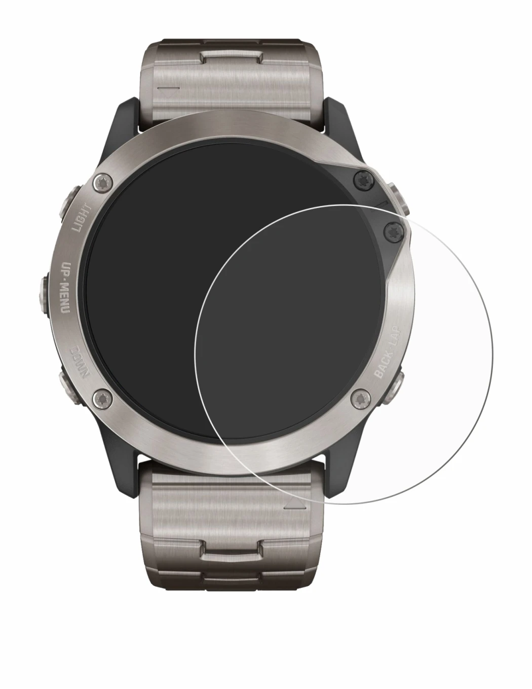 Image of the device Garmin quatix 6x Solar with a wide variety of screen protectors.