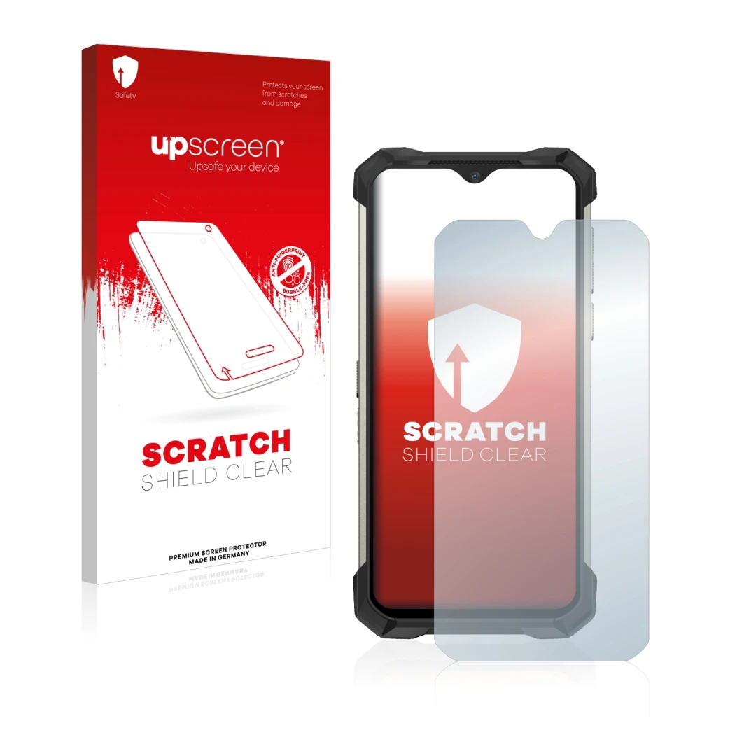 Front side of a product packaging with the brand logo upscreen. Next to it is the device Doogee S88 Pro shown with the corresp