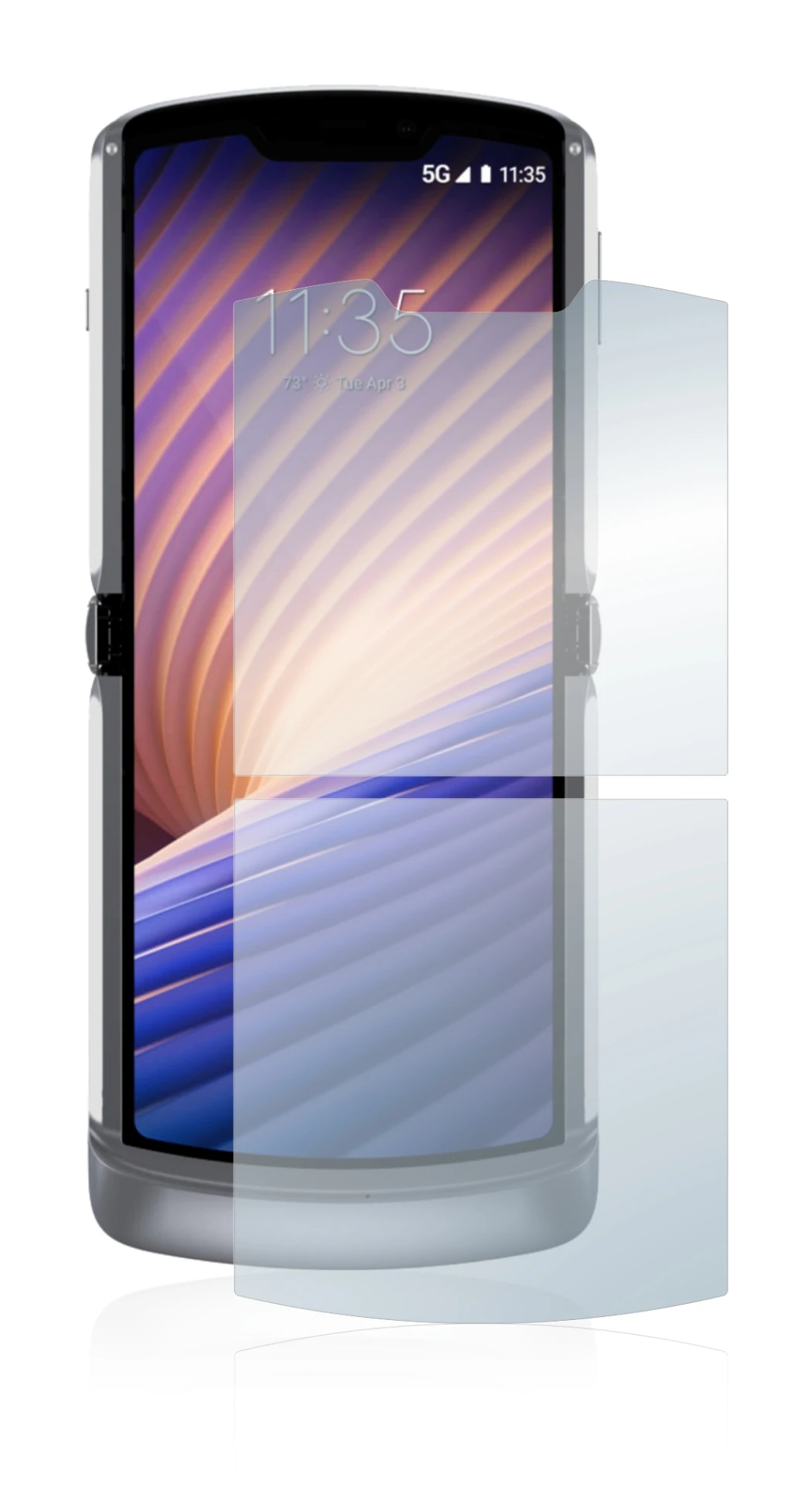 Image of the device Motorola Razr 5G 2020 with a wide variety of screen protectors.