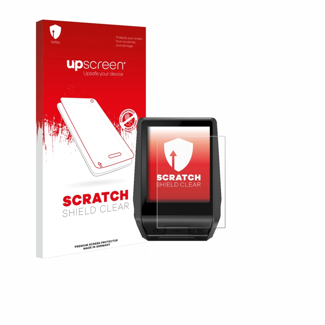 Front side of a product packaging with the brand logo upscreen. Next to it is the device Bosch Nyon 2020 shown with the corres