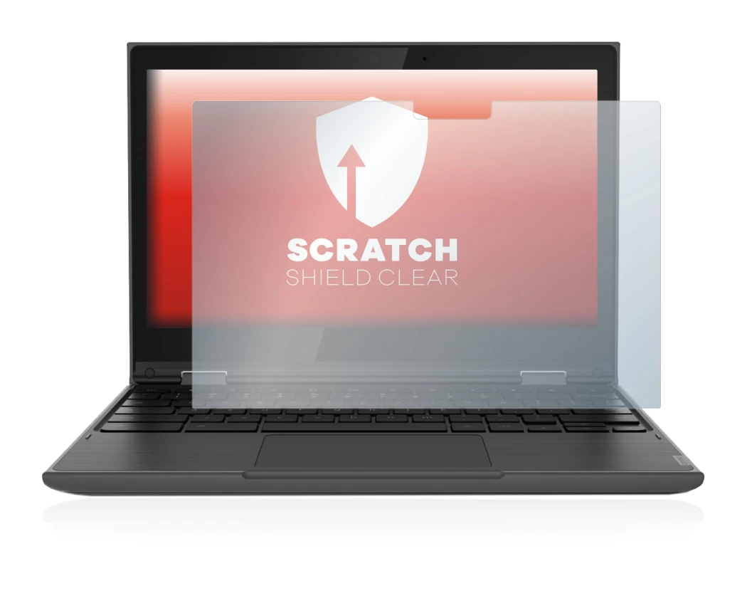 Image of the device Lenovo 300e (2nd Gen.) with a wide variety of screen protectors.
