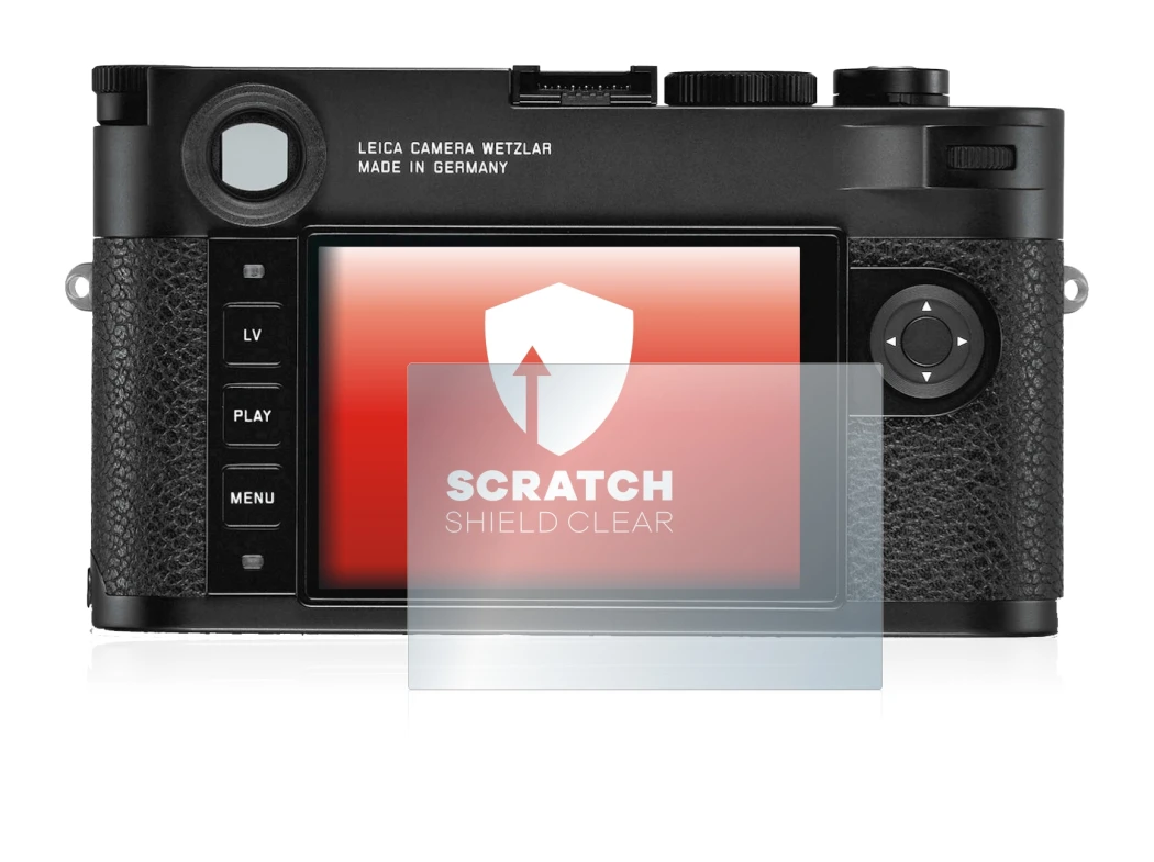 Image of the device Leica M10-R with a wide variety of screen protectors.