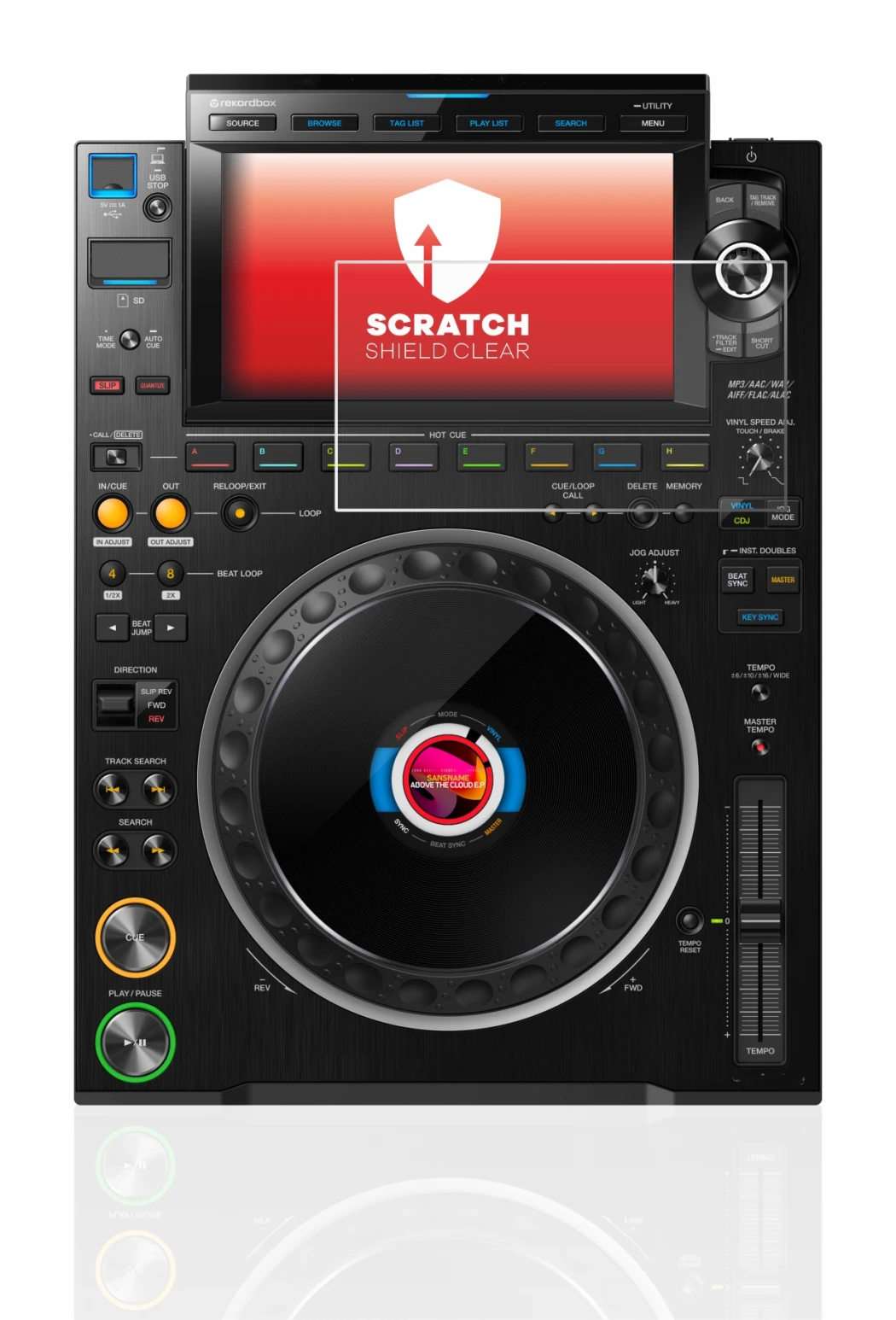 Image of the device Pioneer CDJ 3000 with a wide variety of screen protectors.