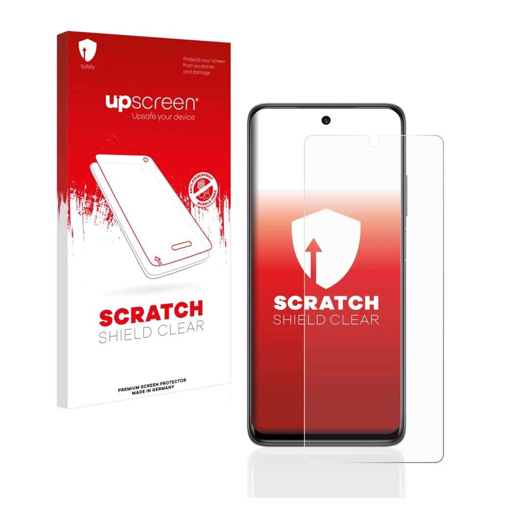 Front side of a product packaging with the brand logo upscreen. Next to it is the device Xiaomi Mi 10T Lite shown with the cor