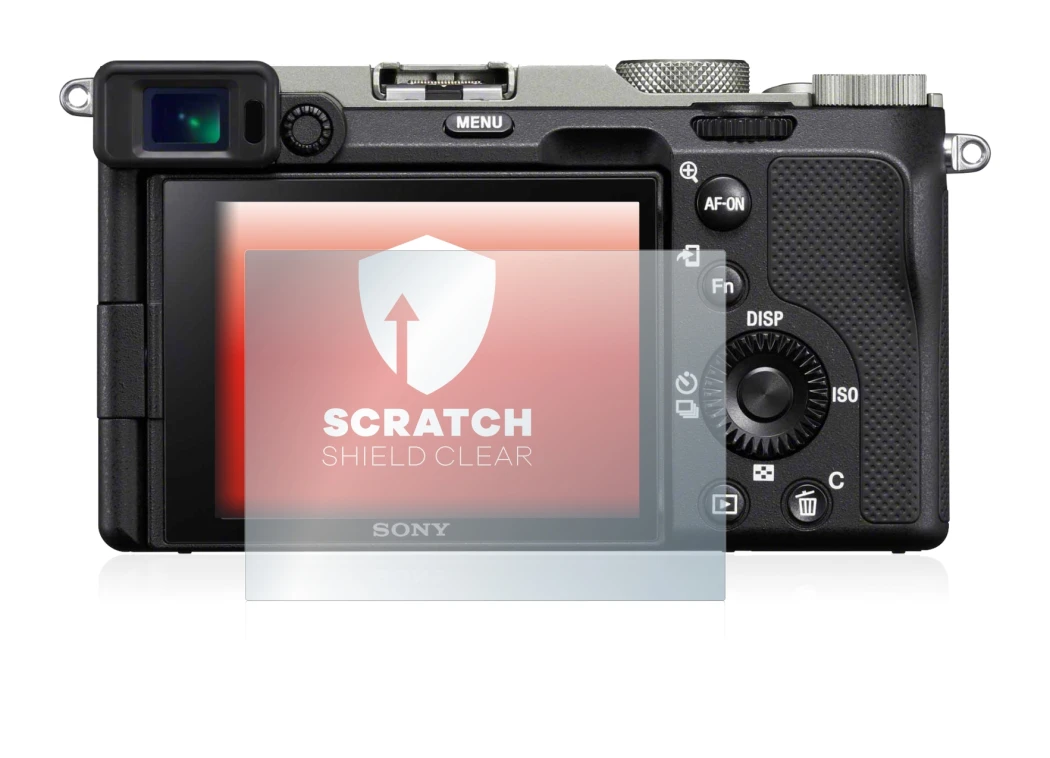 Image of the device Sony Alpha 7C with a wide variety of screen protectors.