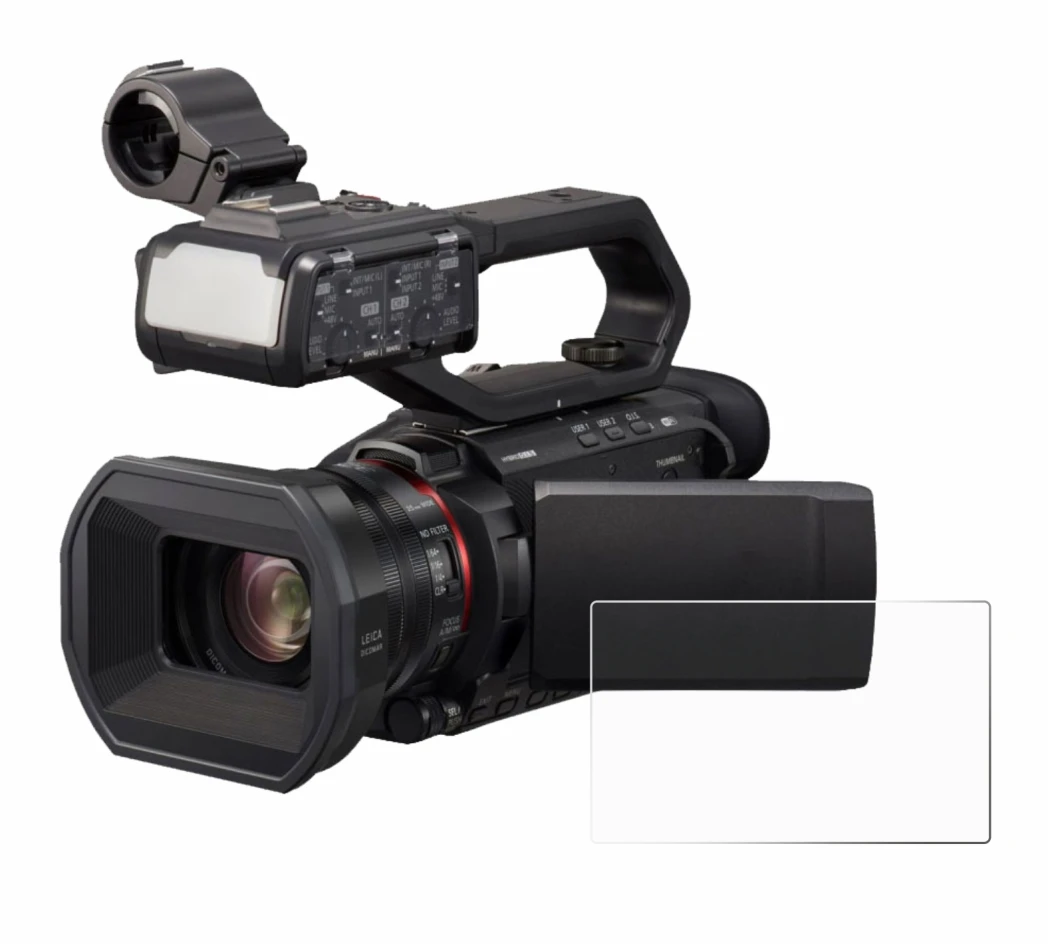 Image of the device Panasonic HC-X2000 with a wide variety of screen protectors.