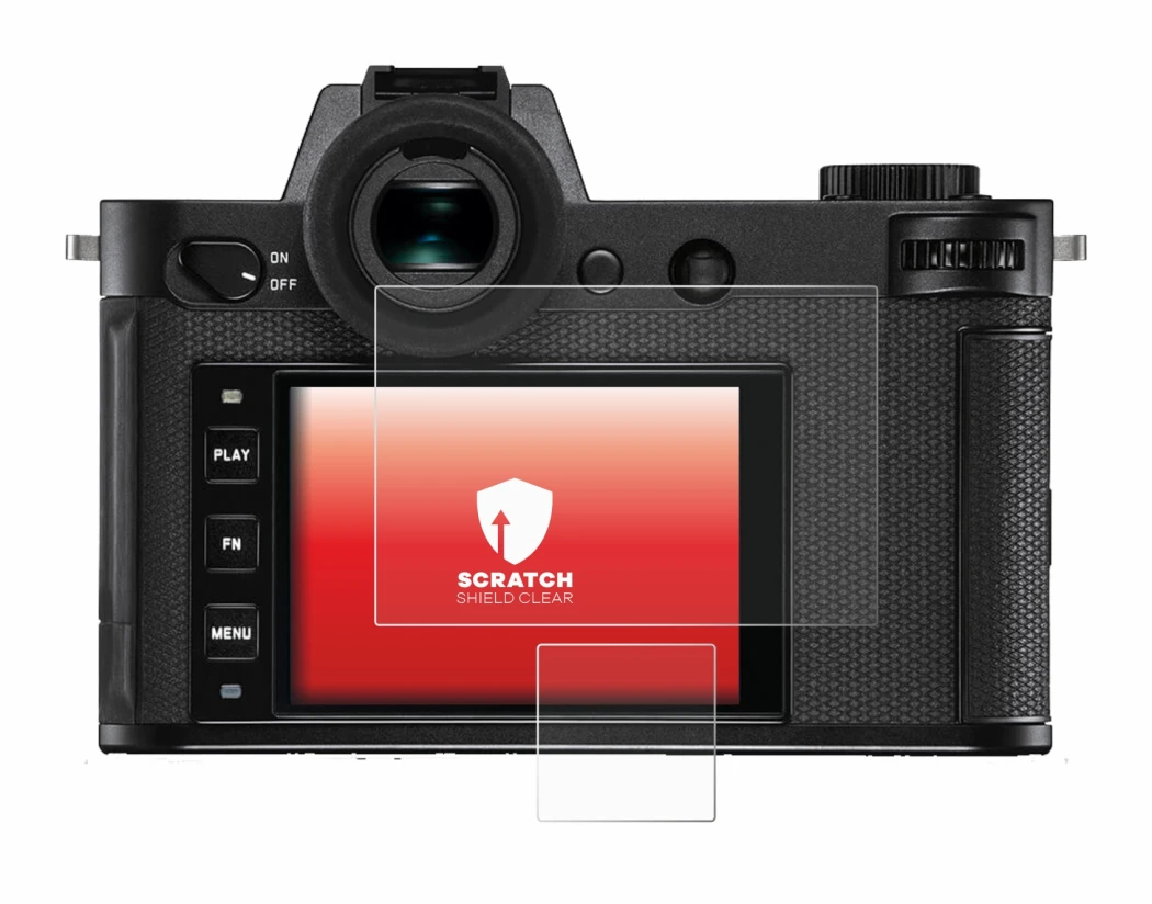 Image of the device Leica SL2-S with a wide variety of screen protectors.