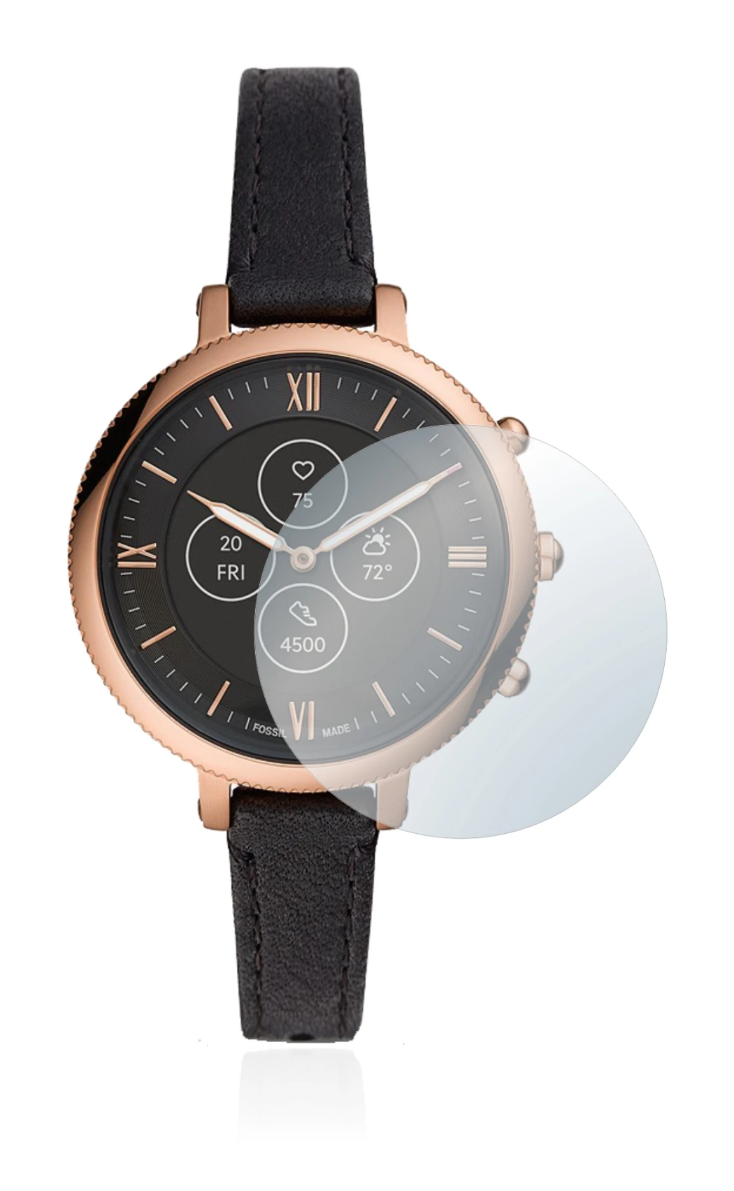 Image of the device Fossil Monroe Hybrid HR with a wide variety of screen protectors.