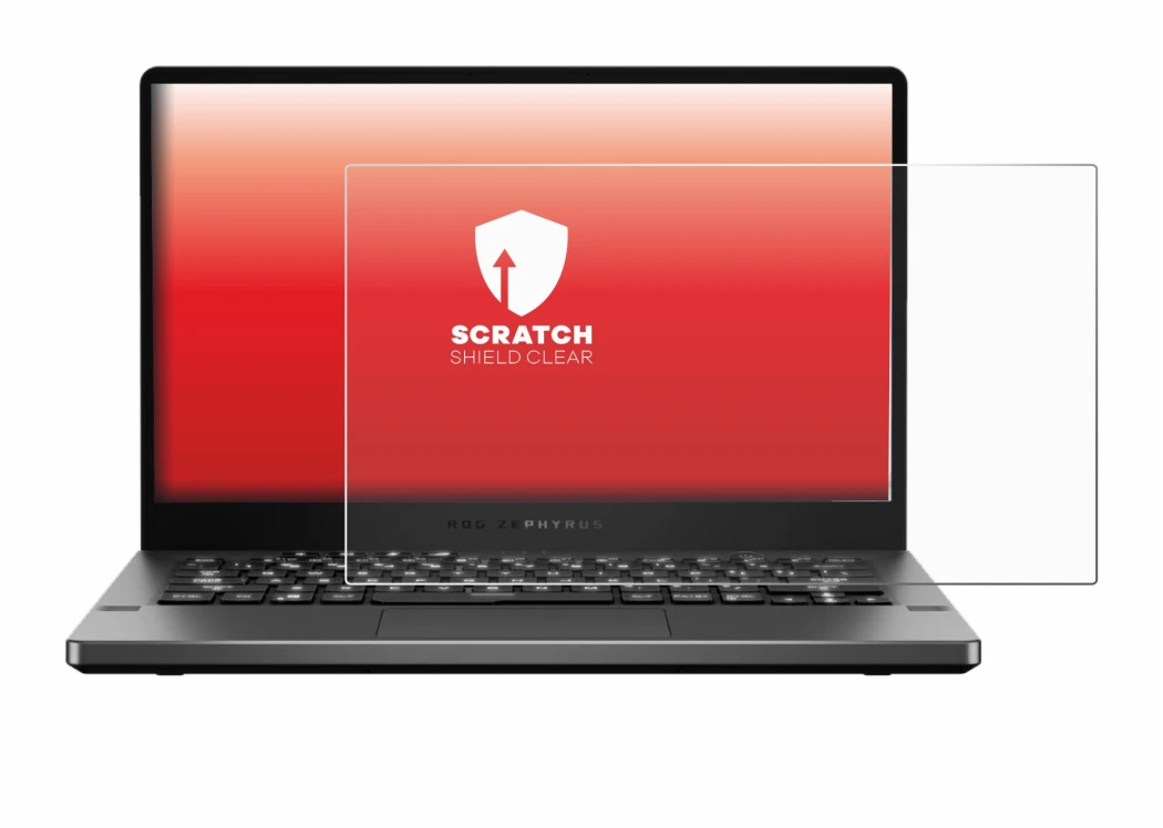 Image of the device ASUS ROG Zephyrus G14 GA401 with a wide variety of screen protectors.