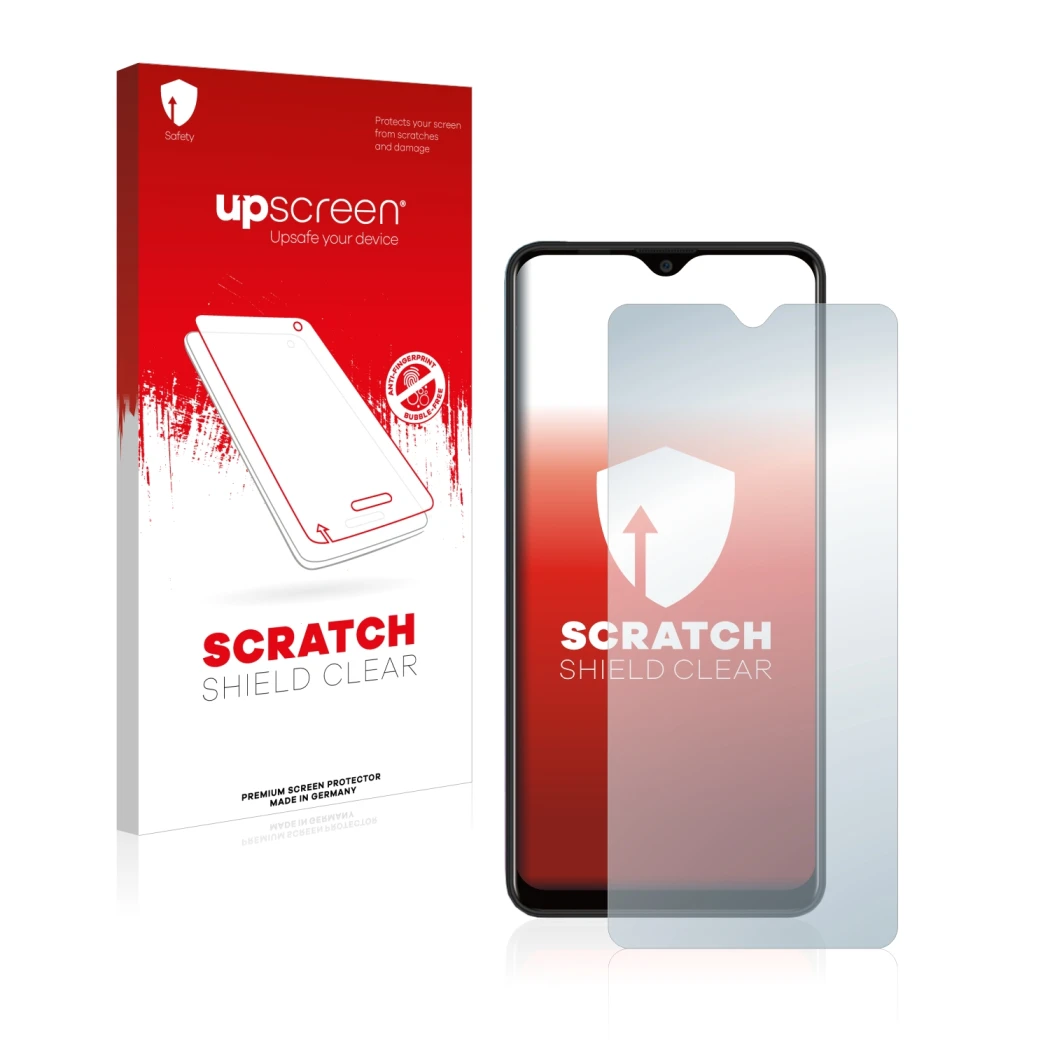 Front side of a product packaging with the brand logo upscreen. Next to it is the device Blackview A80 Plus shown with the cor