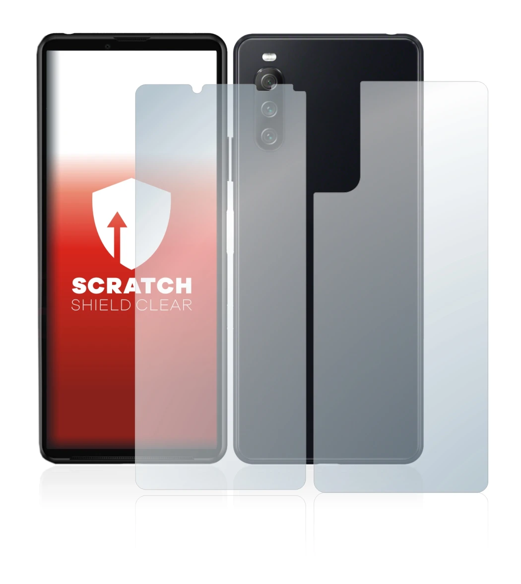 Image of the device Sony Xperia 10 III (Front+Back) with a wide variety of screen protectors.