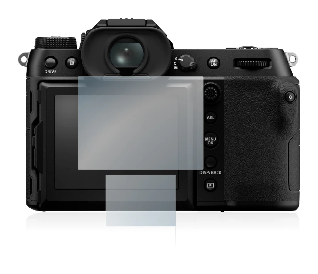 Image of the device Fujifilm GFX100S with a wide variety of screen protectors.
