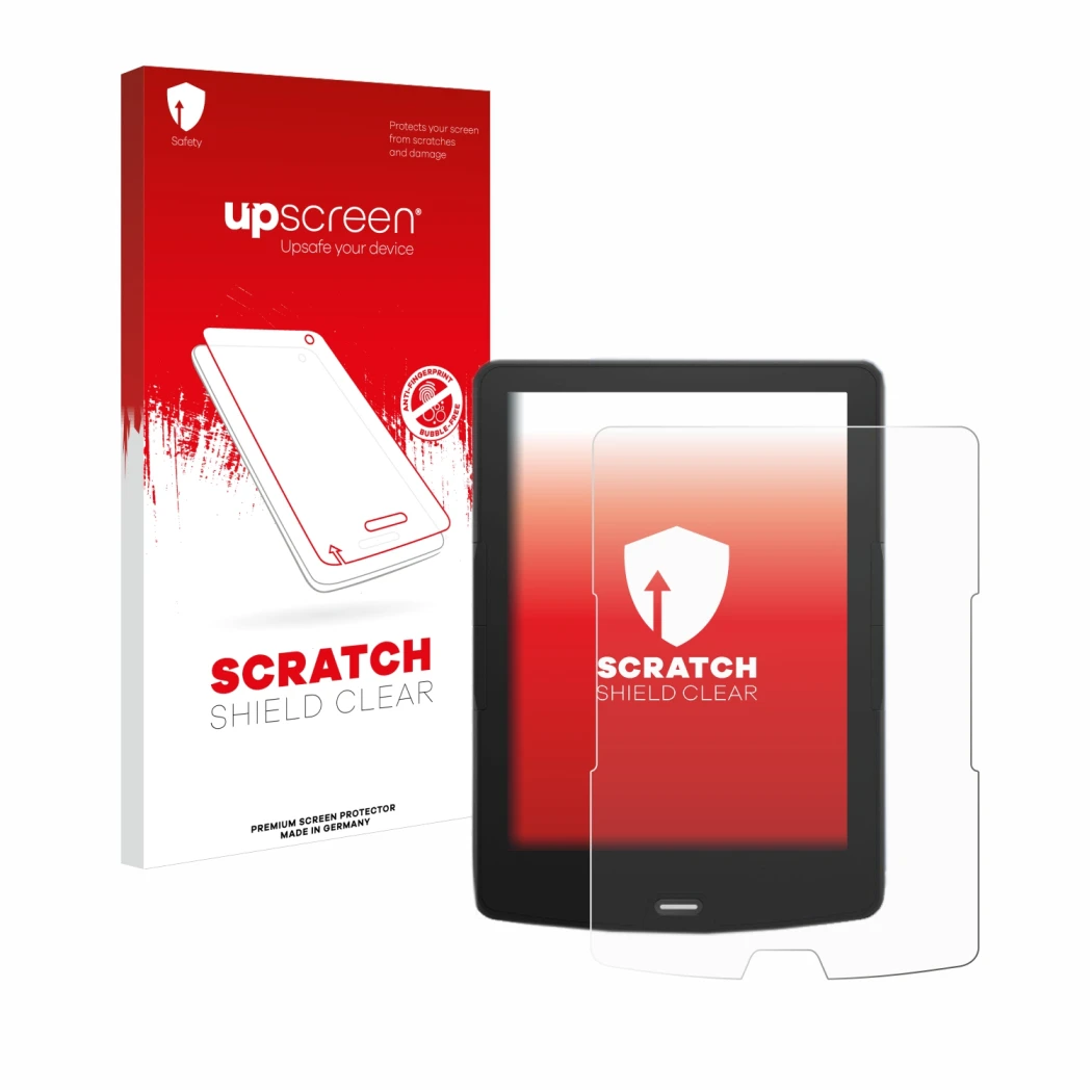 Front side of a product packaging with the brand logo upscreen. Next to it is the device inkBOOK Calypso Plus shown with the c