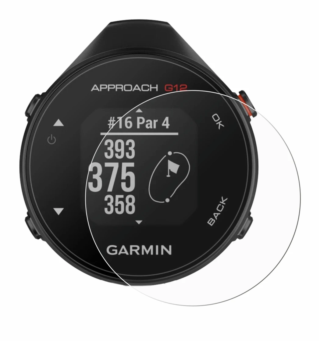 Image of the device Garmin Approach G12 with a wide variety of screen protectors.