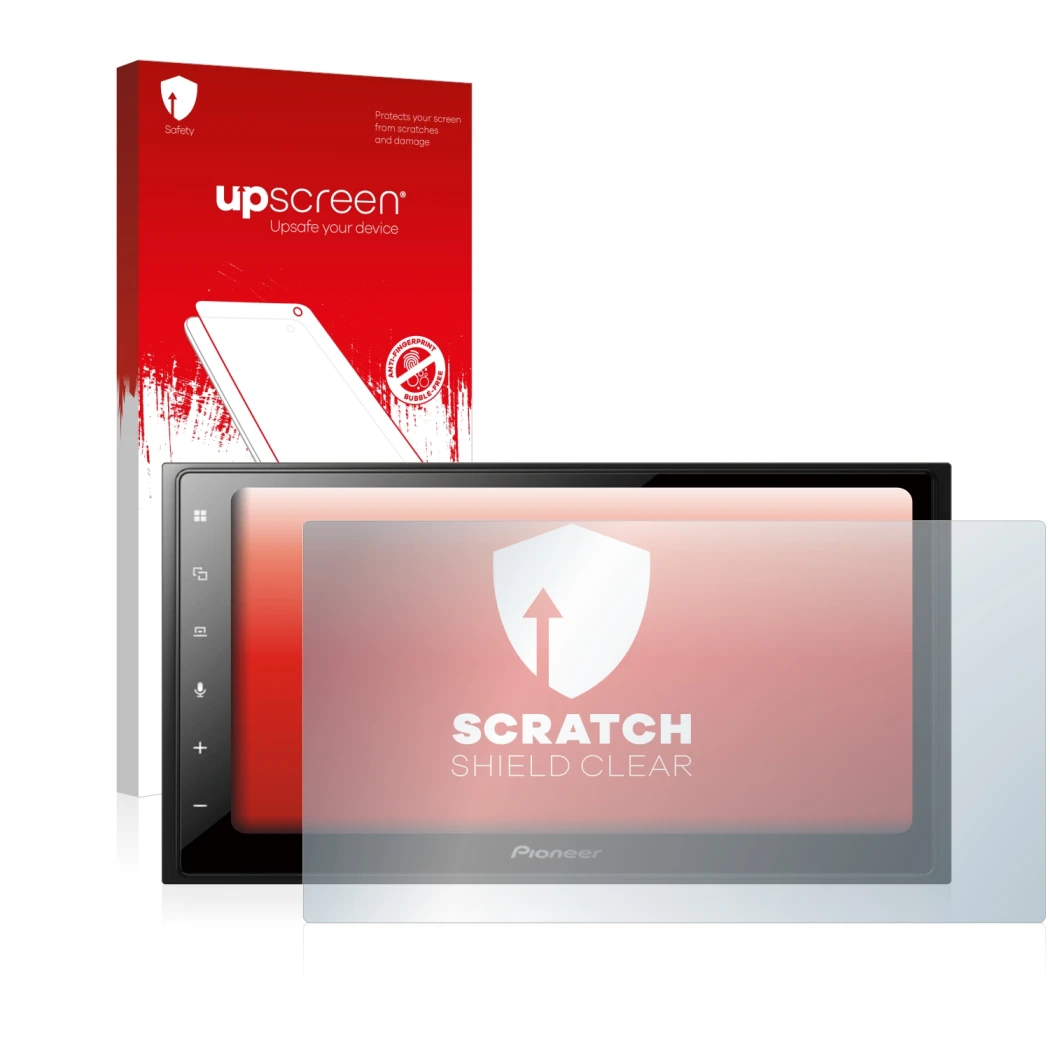 Front side of a product packaging with the brand logo upscreen. Next to it is the device Pioneer SPH-DA250DAB shown with the c