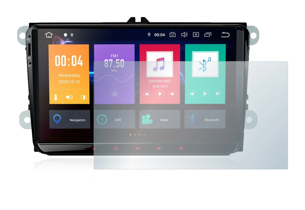 Image of the device Xtrons PBE90MTVL with a wide variety of screen protectors.