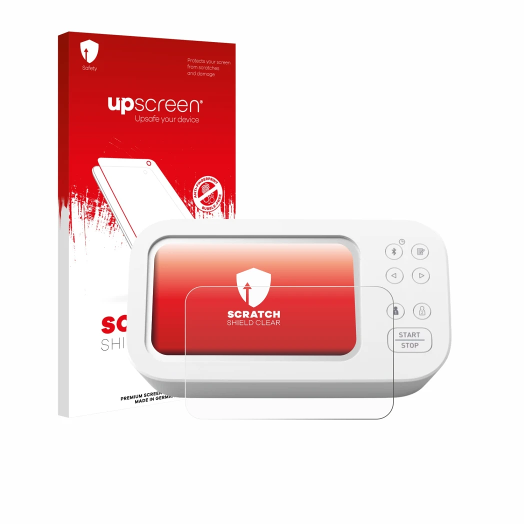 Front side of a product packaging with the brand logo upscreen. Next to it is the device Omron X7 Smart AFib HEM-7380T1-EOSL s
