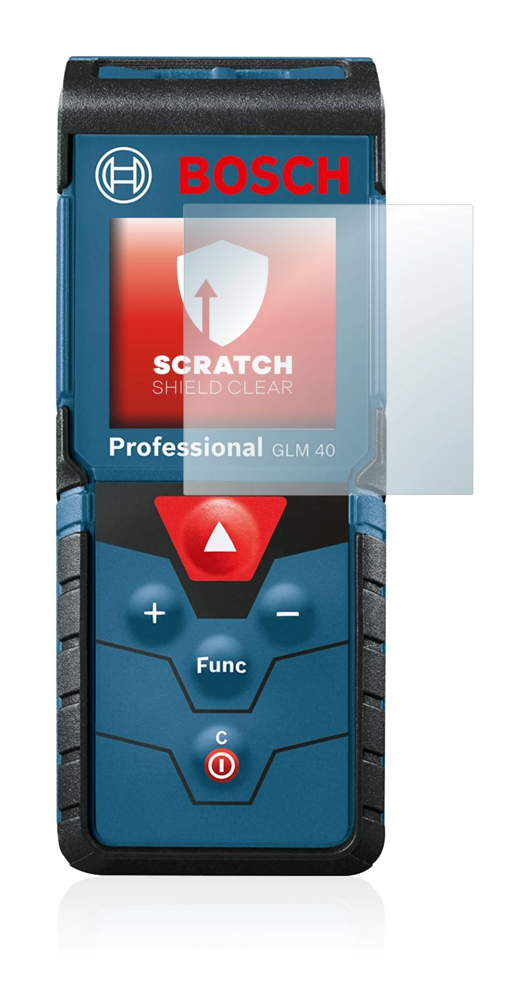 Image of the device Bosch GLM 40 Professional with a wide variety of screen protectors.