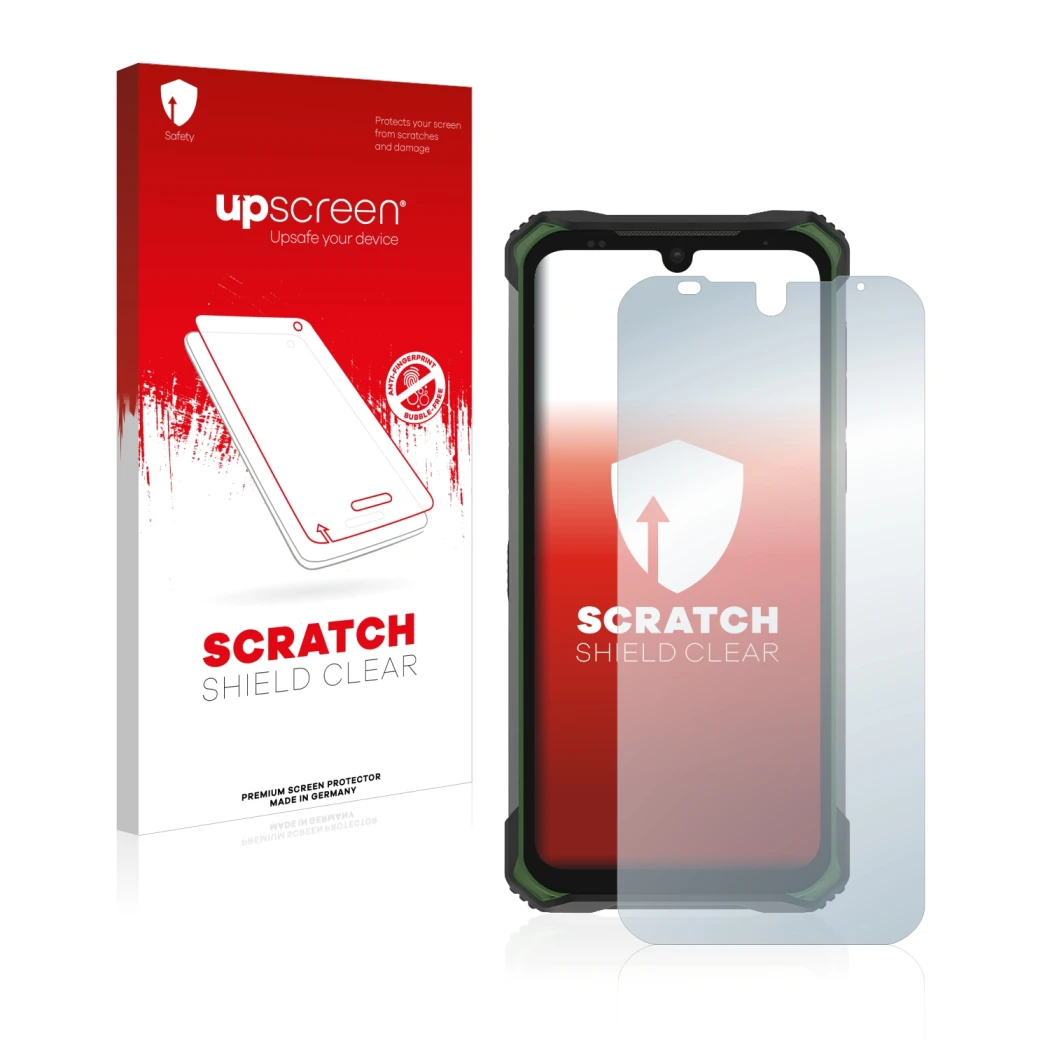 Front side of a product packaging with the brand logo upscreen. Next to it is the device Doogee S86 Pro shown with the corresp