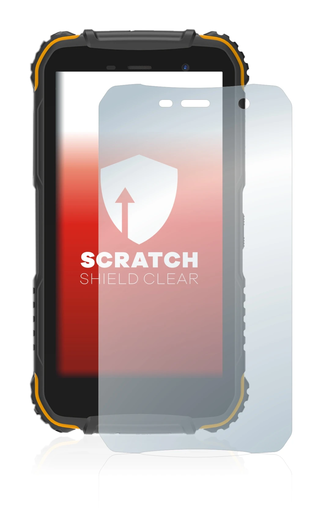 Image of the device Doogee S35 with a wide variety of screen protectors.