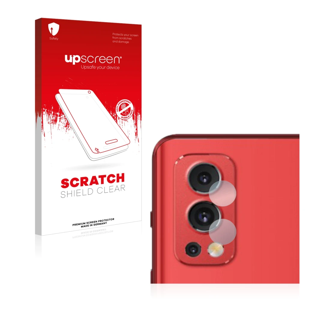 Front side of a product packaging with the brand logo upscreen. Next to it is the device OnePlus Nord 2 5G (ONLY Camera Lens)