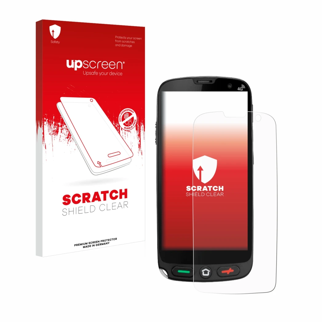 Front side of a product packaging with the brand logo upscreen. Next to it is the device Brondi Amico XS shown with the corres