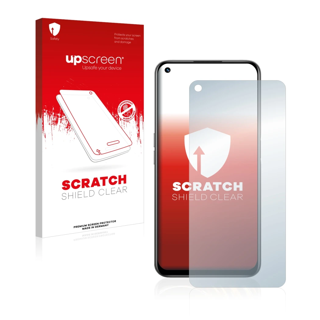 Front side of a product packaging with the brand logo upscreen. Next to it is the device realme 8i shown with the correspondin