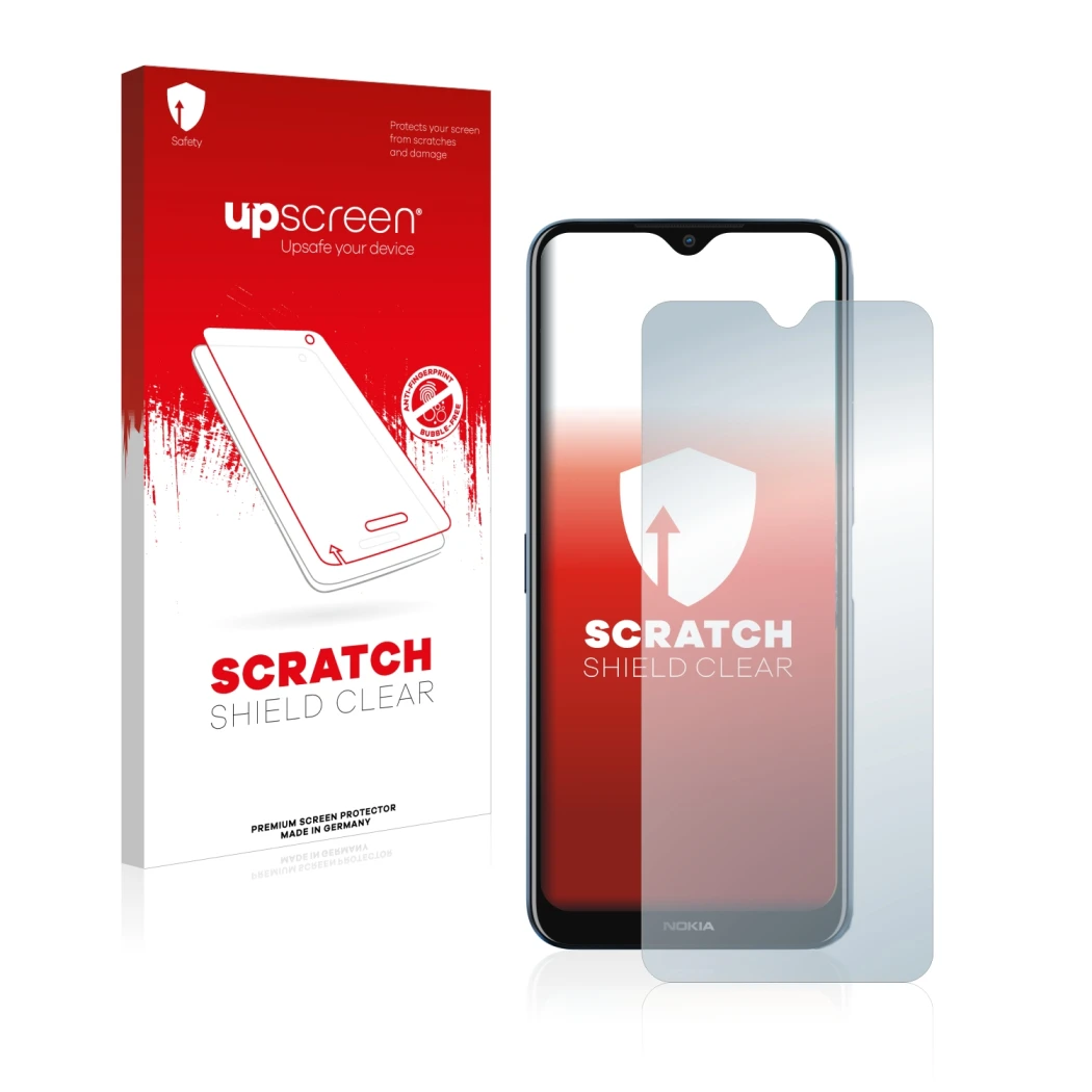 Front side of a product packaging with the brand logo upscreen. Next to it is the device Nokia G50 shown with the correspondin