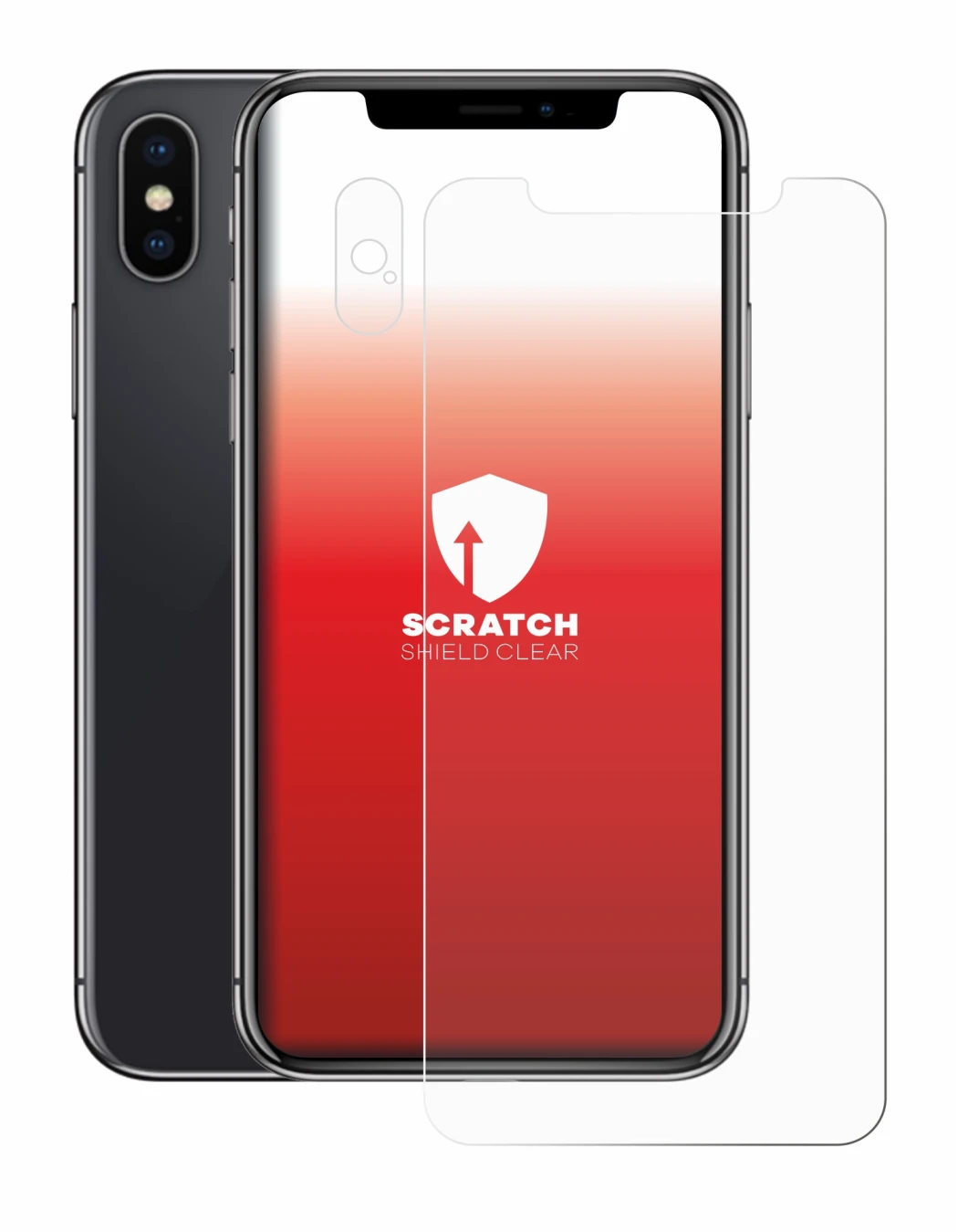 Image of the device Apple iPhone X (Front+Camera) with a wide variety of screen protectors.