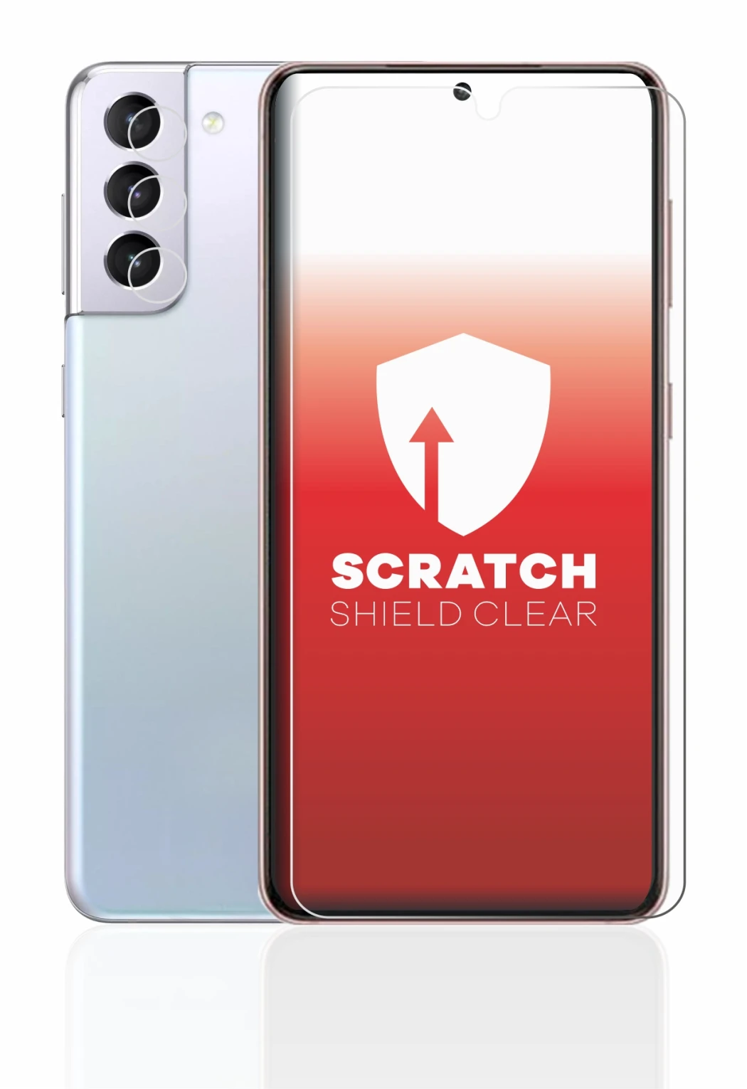 Image of the device Samsung Galaxy S21 5G (Front+Camera) with a wide variety of screen protectors.