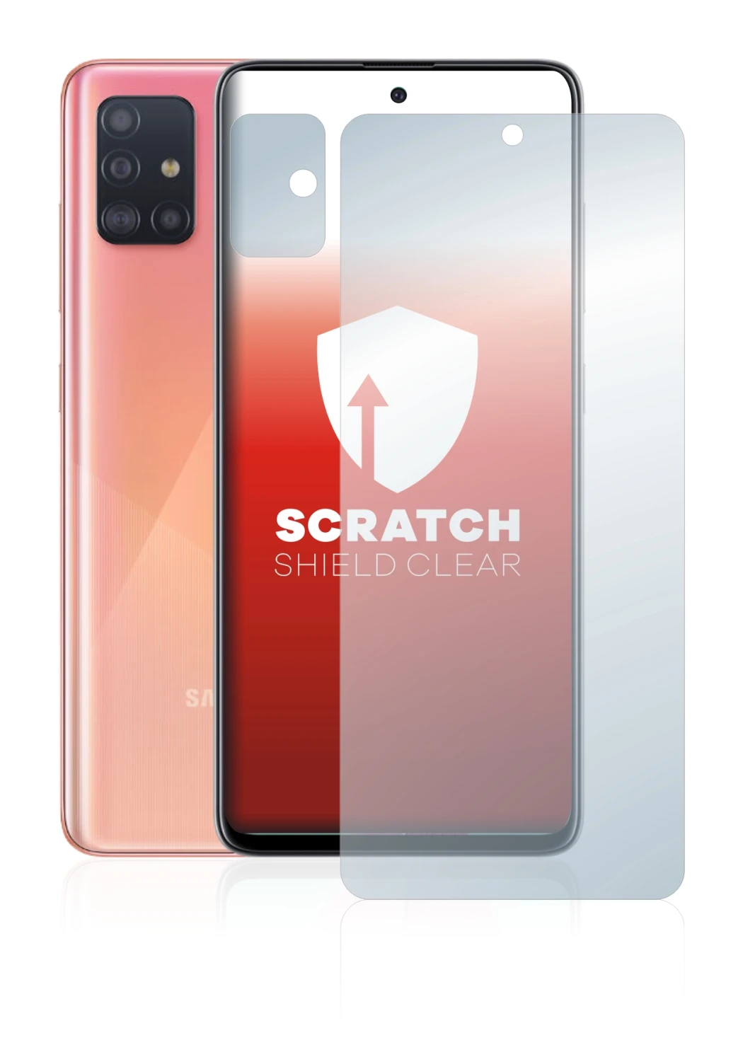 Image of the device Samsung Galaxy A51 (Front+Camera) with a wide variety of screen protectors.