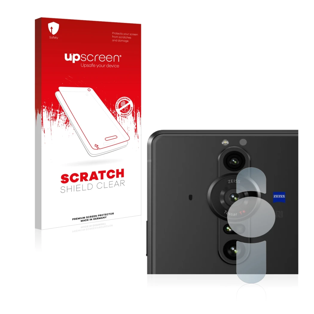 Front side of a product packaging with the brand logo upscreen. Next to it is the device Sony Xperia Pro-I (ONLY Camera Lens) 