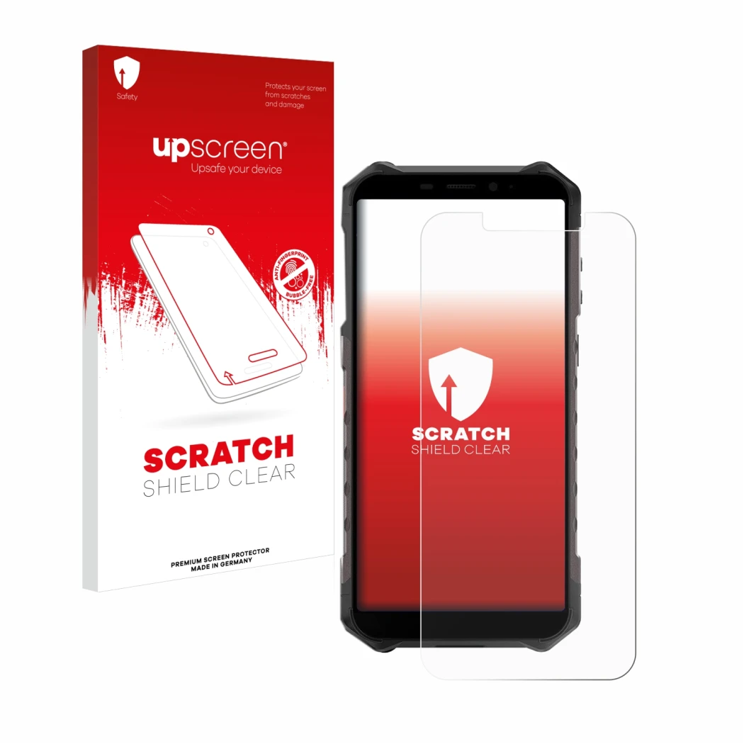 Front side of a product packaging with the brand logo upscreen. Next to it is the device Ulefone Armor X9 Pro shown with the c