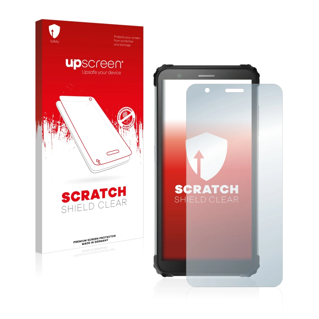 Front side of a product packaging with the brand logo upscreen. Next to it is the device Blackview BV6600 Pro shown with the c