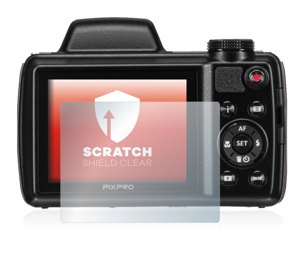 Image of the device Kodak Pixpro AZ525 with a wide variety of screen protectors.