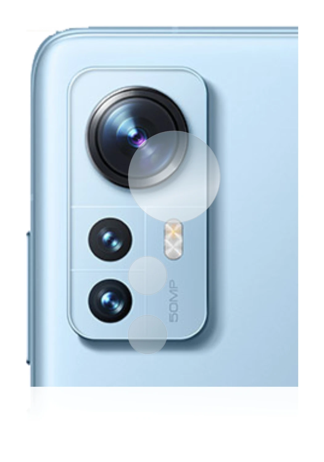 Image of the device Xiaomi 12 (ONLY Camera Lens) with a wide variety of screen protectors.