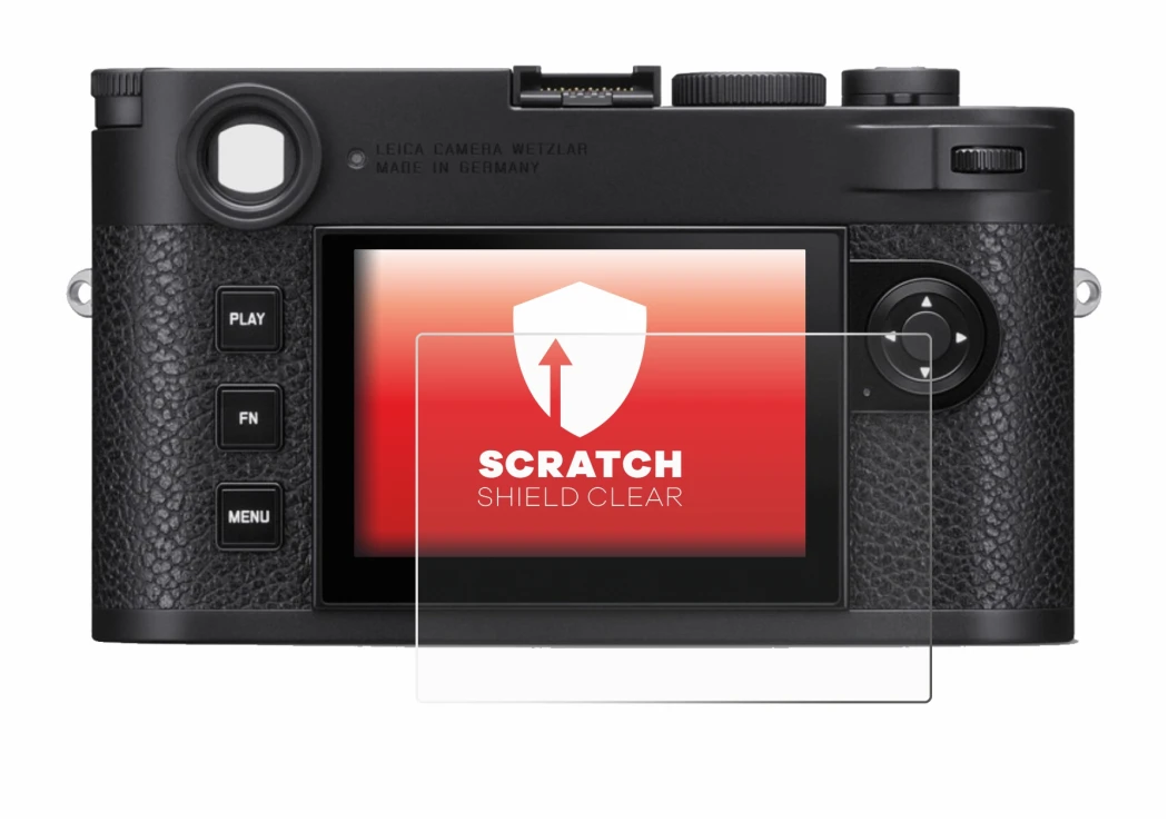 Image of the device Leica M11 with a wide variety of screen protectors.