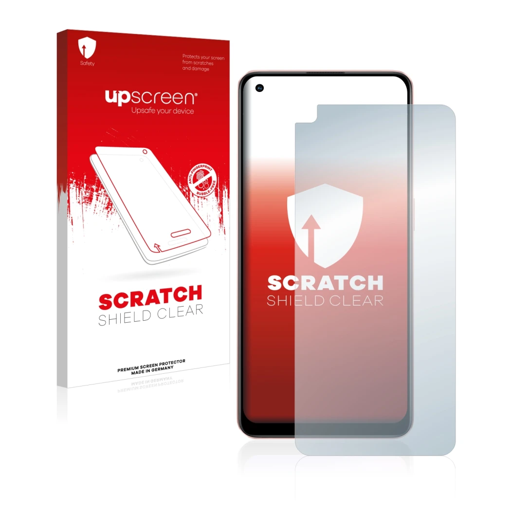 Front side of a product packaging with the brand logo upscreen. Next to it is the device Oppo A96 shown with the corresponding