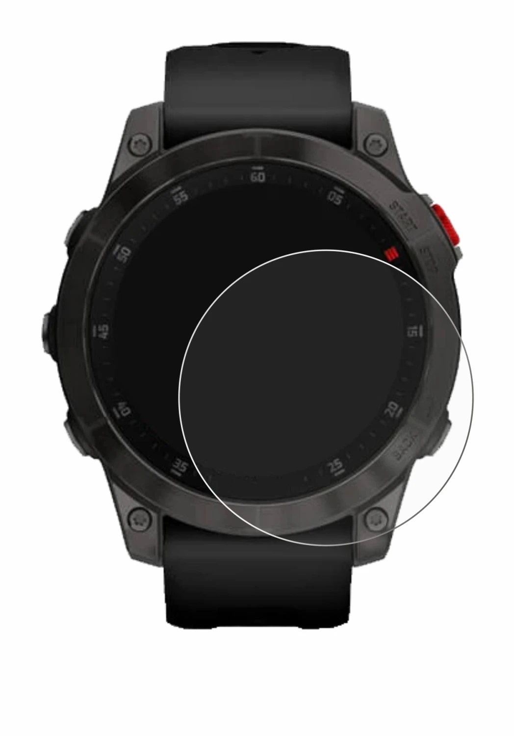 Image of the device Garmin epix (Gen. 2) with a wide variety of screen protectors.