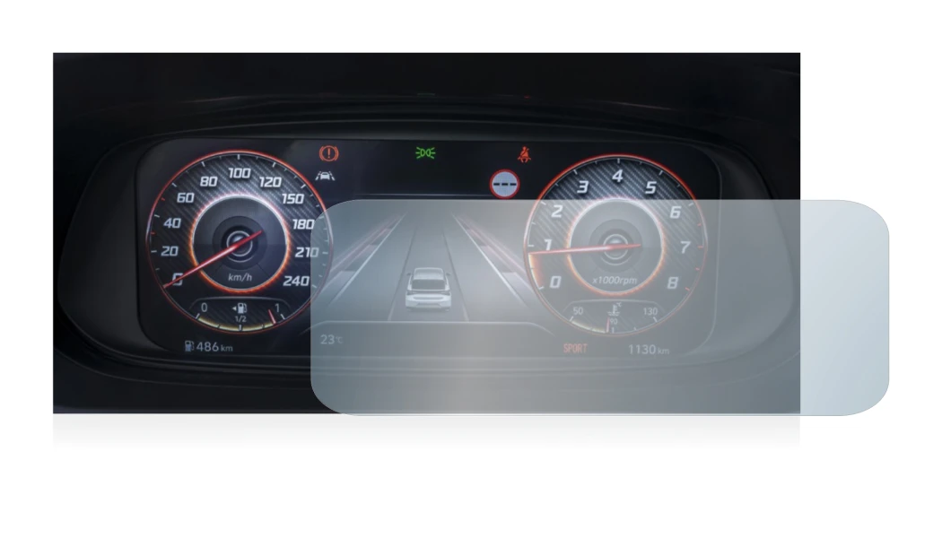 Image of the device Hyundai i20N 2021 Cockpit with a wide variety of screen protectors.