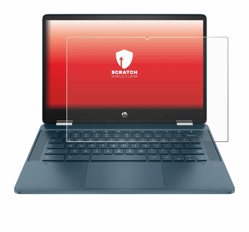 Image of the device HP Chromebook x360 (14b-cbX) with a wide variety of screen protectors.
