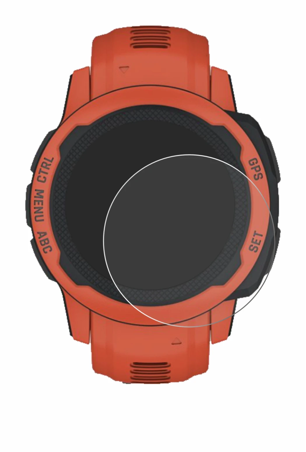 Image of the device Garmin Instinct 2S with a wide variety of screen protectors.
