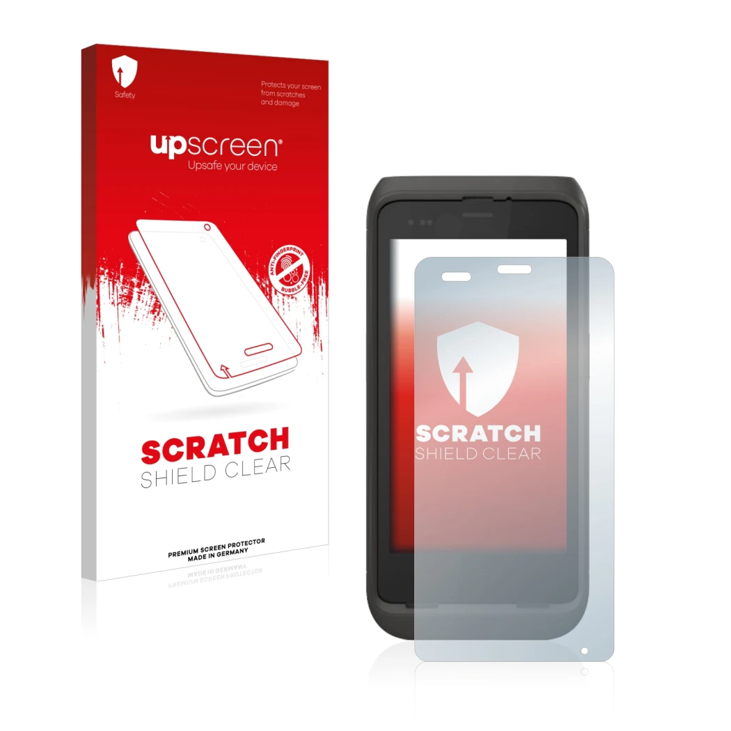 Front side of a product packaging with the brand logo upscreen. Next to it is the device Honeywell CT45 XP shown with the corr