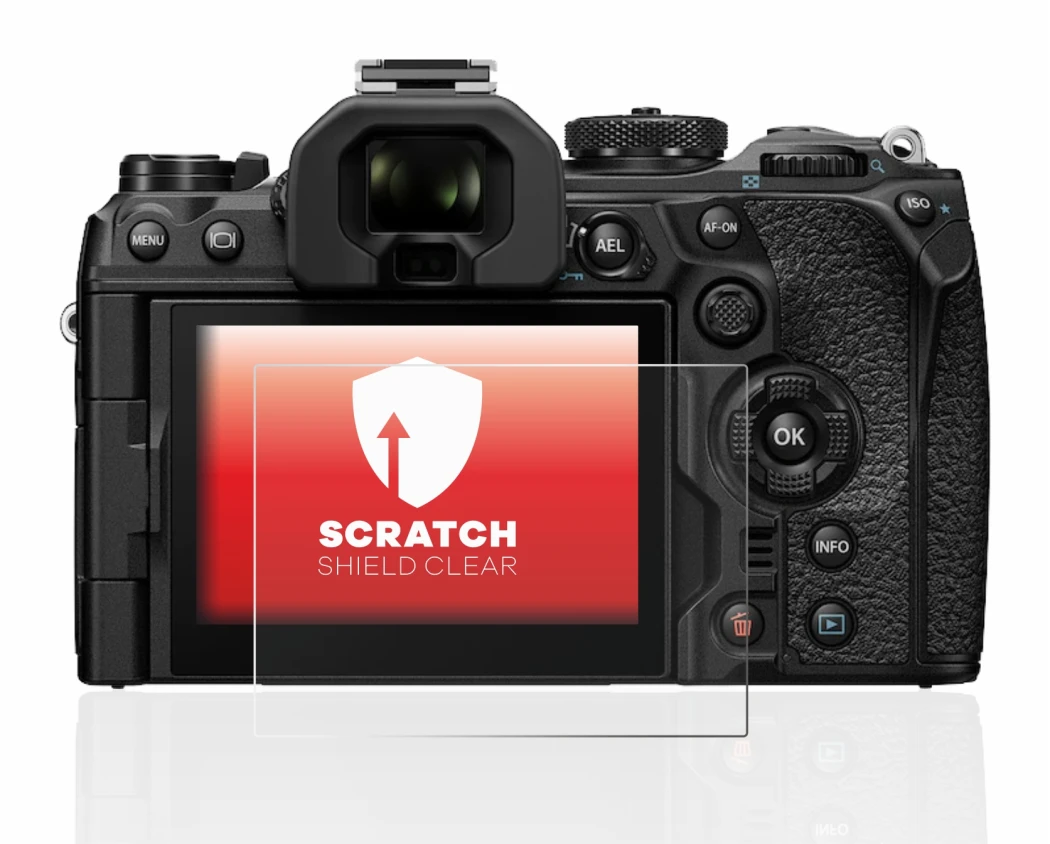 Image of the device Olympus OM-1 2022 with a wide variety of screen protectors.