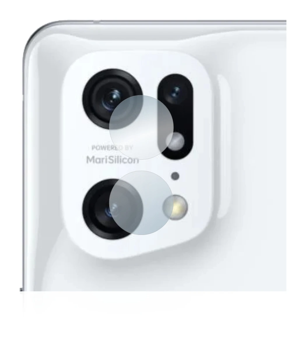Image of the device Oppo Find X5 Pro (ONLY Camera Lens) with a wide variety of screen protectors.