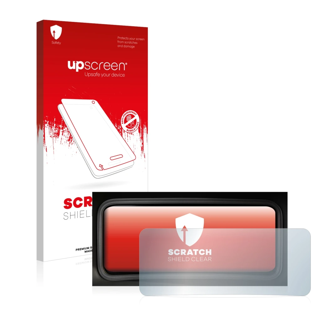 Front side of a product packaging with the brand logo upscreen. Next to it is the device Hyundai Kona 2022 Speedometer display