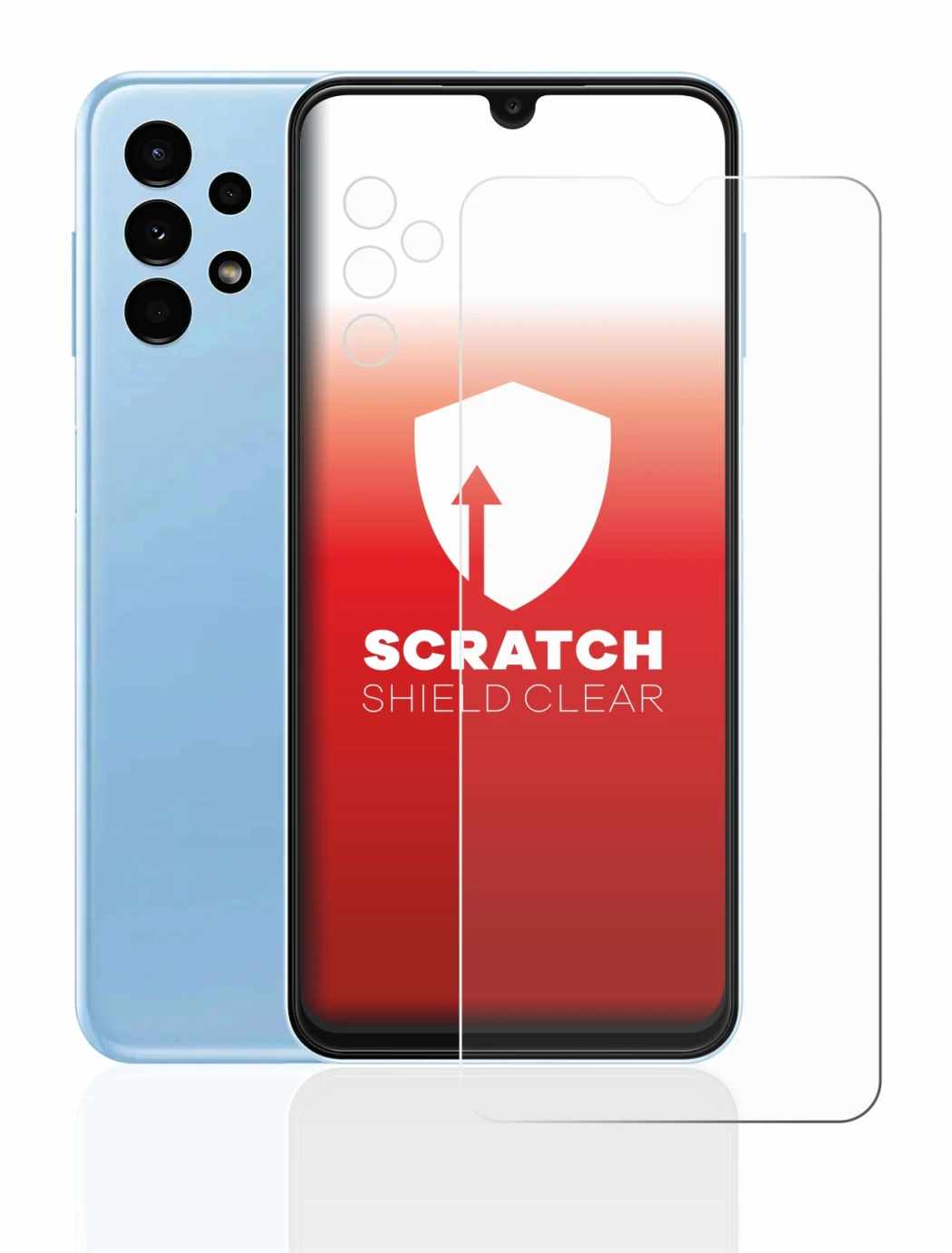 Image of the device Samsung Galaxy A13 (Front+Camera) with a wide variety of screen protectors.