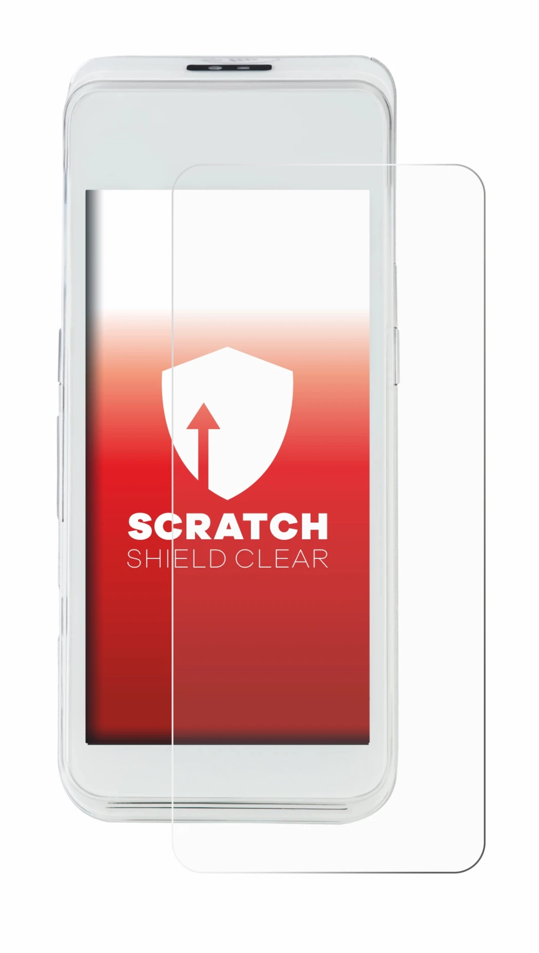 Image of the device Pax A920 Pro with a wide variety of screen protectors.