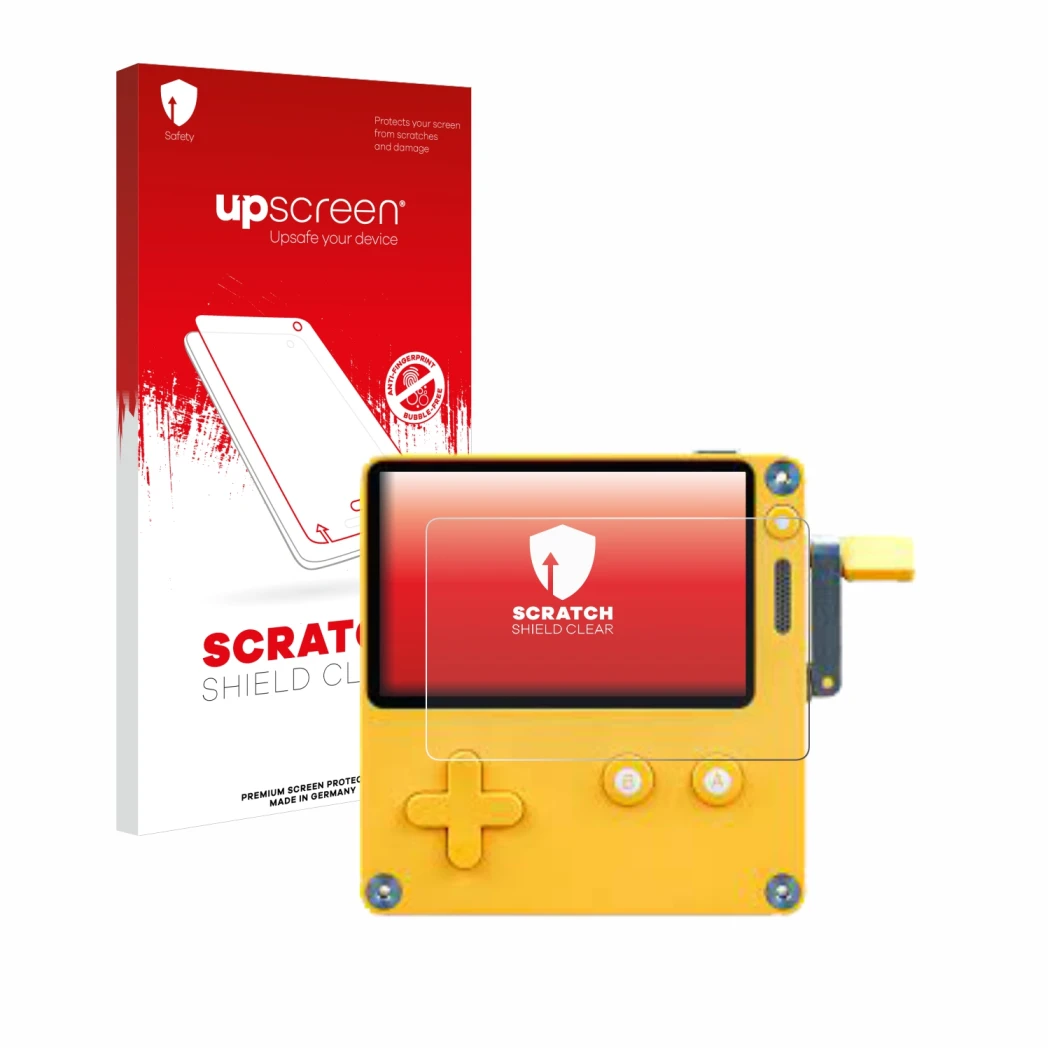 Front side of a product packaging with the brand logo upscreen. Next to it is the device Panic Playdate shown with the corresp
