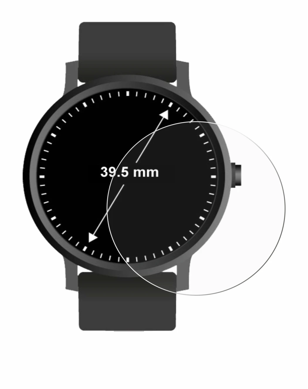 Image of the device Watches (Circular, ø: 39.5 mm) with a wide variety of screen protectors.